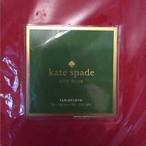 NWT Kate Spade Cranberry Larabee Dot 70 x 122 inch Tablecloth